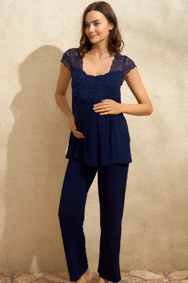 Anıl 5769 Bayan Hamile Sabahlıklı Pijama Takımı resmi