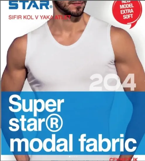 Star 204 Modal Sıfır Kol V-Yaka Atlet resmi