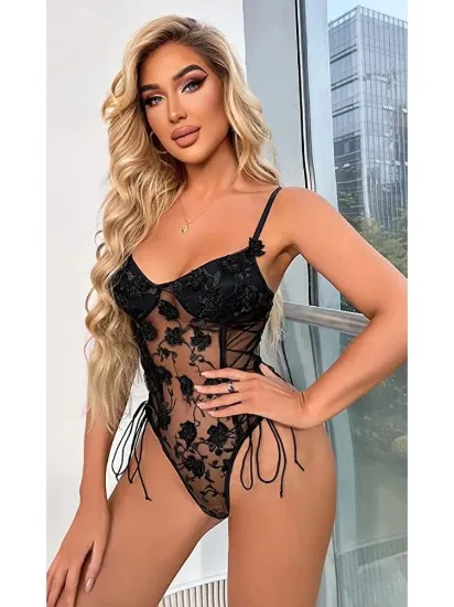 For Dreams 8423 Çiçekli Fantezi Bodysuit resmi