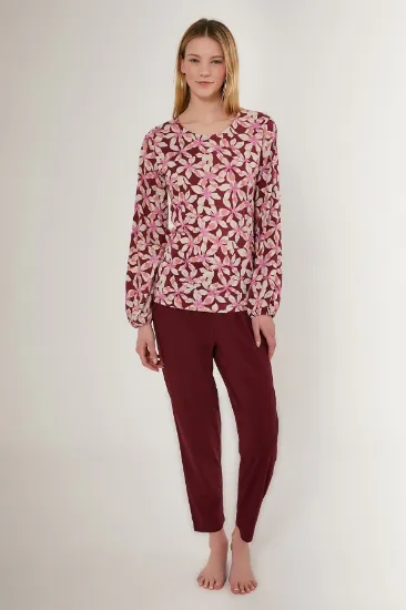 Arnetta 2639-S Çiçek Desenli Kadın Uzun Kollu Pijama Takımı resmi