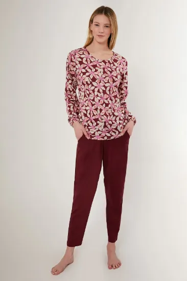 Arnetta 2639-S Çiçek Desenli Kadın Uzun Kollu Pijama Takımı resmi