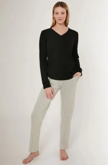 Pierre Cardin 8756-S Kadın Uzun Kol Pijama Takım resmi
