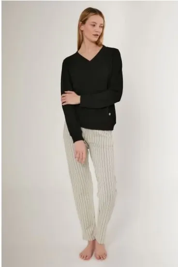 Pierre Cardin 8756-S Kadın Uzun Kol Pijama Takım resmi