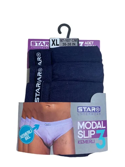 Star 109 Erkek 3'lü Modal Slip resmi