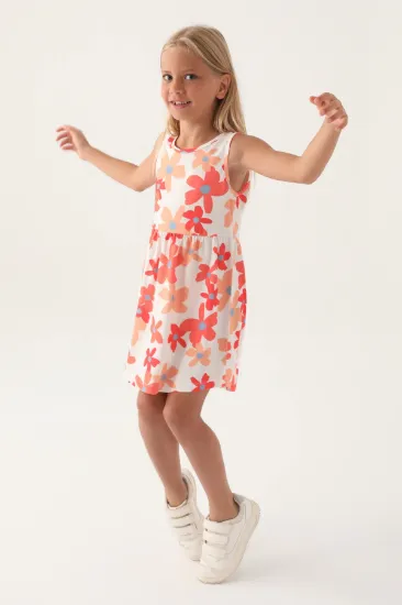 Roly Poly 3393-3 Kız Çocuk Çiçekli Elbise resmi