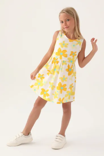 Roly Poly 3393-3 Kız Çocuk Çiçekli Elbise resmi