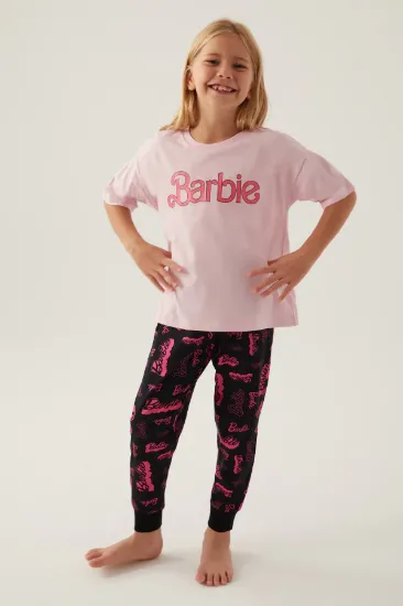 Barbie L1704-3 Kız Çocuk Kısa Kol Pijama Takımı resmi
