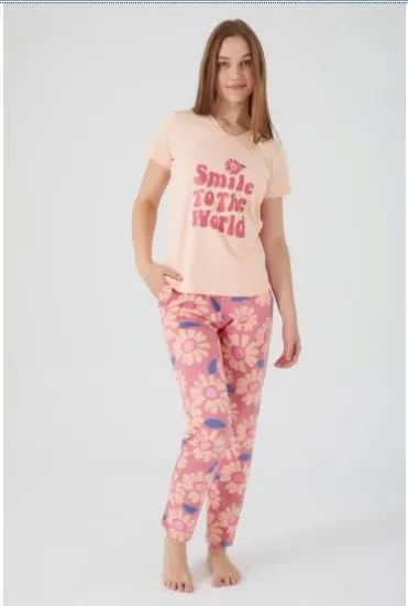 Arnetta 2445-S Smile To The World Kadın Kısa Kol Pijama Takım resmi