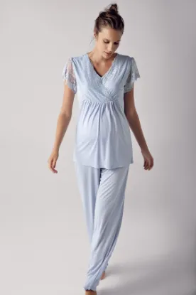 Artış 13208 Bayan Kısa Kol Lohusa Pijama Takımı resmi