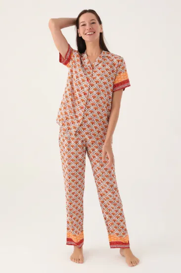 Pierre Cardin PC8823-S Kadın Gömlek Yaka Pijama Takımı resmi