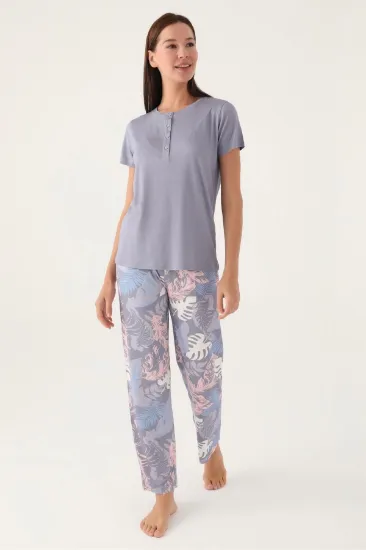 Pierre Cardin 8801-S Bayan Kısa Kol Pijama Takım resmi
