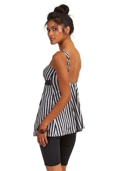 Argento 0551-9130 Kadın Çizgili Yarı Kapalı Taytlı Tankini resmi
