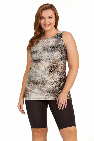 Argento 0755-9011 Leopar Kısa Kollu Tankini resmi