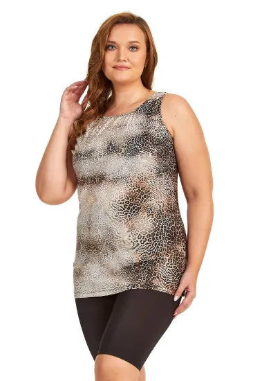 Argento 0755-9011 Leopar Kısa Kollu Tankini resmi