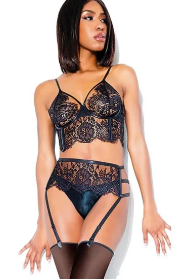 For Dreams 8251 Dantelli Fantezi Jartiyer Takım resmi