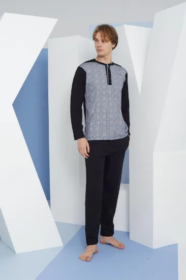 Kocabey 9132 Battal  Erkek  Midi Yaka Pijama Takımı resmi