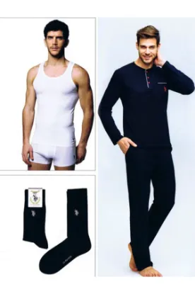 US Polo 17394 Erkek Uzun Kol Pijama Çeyiz Takımı resmi