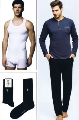 US Polo 17394 Erkek Uzun Kol Pijama Çeyiz Takımı resmi