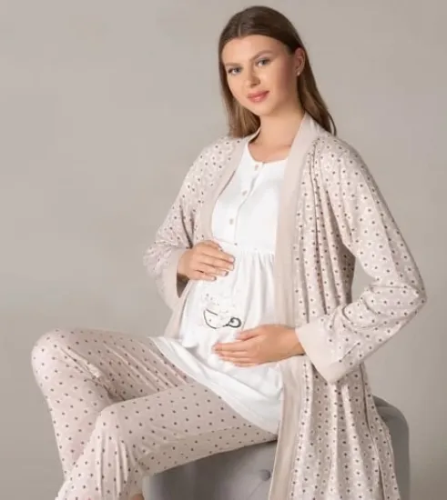 Flz 31-134  Bayan Sabahlıklı Lohusa Pijama Takımı resmi