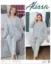 Alissa 6186 Bayan Önü Düğmeli Çiçek Desenli Pijama Takımı resmi