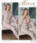 Alissa 6197 Bayan Önü Düğmeli Desenli Pijama Takımı resmi