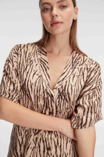 Anıl 9898 Kadın Kısa Kol Viskon Kumaş Desenli Pijama Takımı resmi