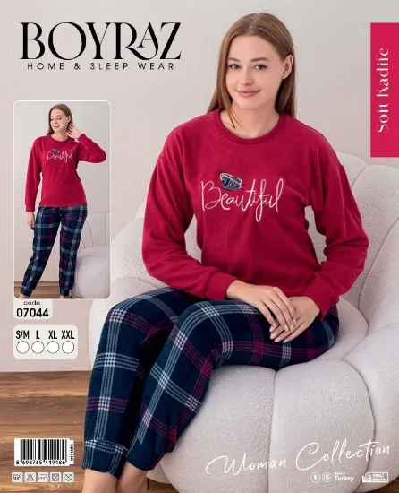 Boyraz 07044 Bayan Soft Kadife Pijama Takımı resmi