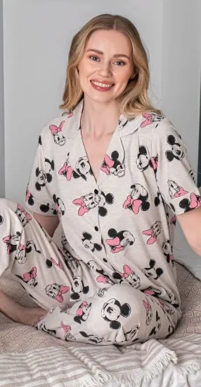 Alissa 6254 Kadın Mickey Mouselu Patlı Pijama Takımı resmi