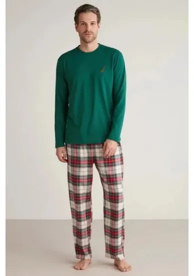 Nautıca M630 Erkek Uzun Kollu Ekoseli Pijama Takımı resmi