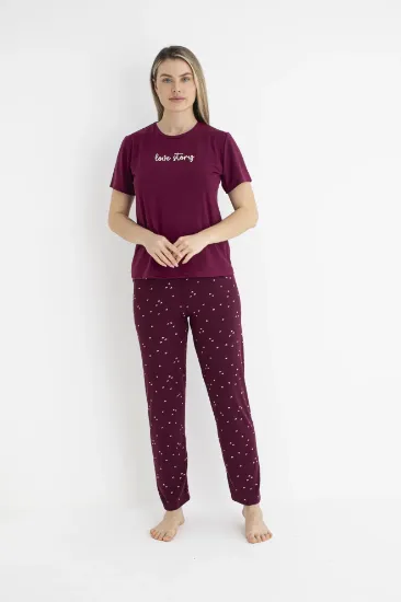 Estiva 25122 Kadın Milan Soft Kalpli Kısa Kol Pijama Takımı resmi
