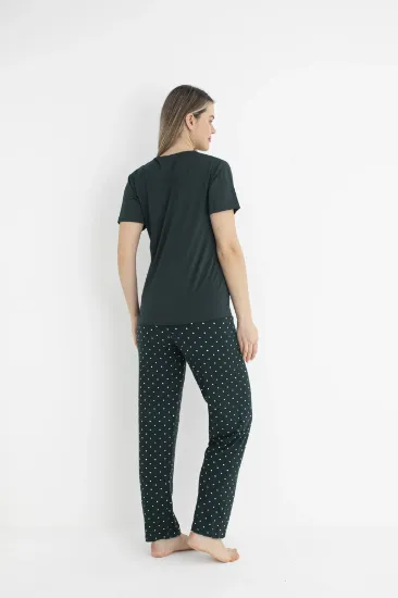 Estiva 25124 Kadın Milan Soft Puantiyeli Kısa Kol Pijama Takımı resmi