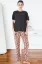 Estiva 25161 Kadın Marla Leoparlı Kısa Kol Pijama Takımı resmi