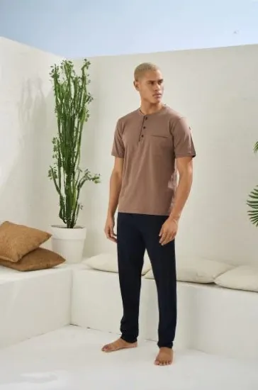 Kocabey 2090 Erkek Midi Yaka Pijama Takım resmi