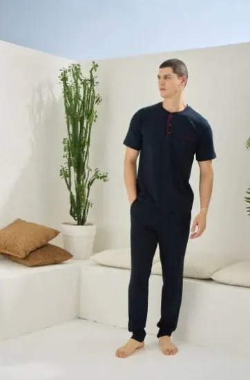 Kocabey 2090 Erkek Midi Yaka Pijama Takım resmi
