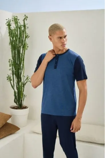 Kocabey 2205 Erkek Battal Midi Yaka Pijama Takım resmi