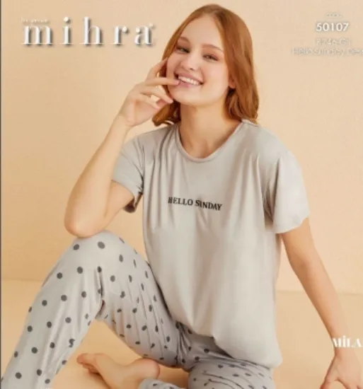 Mihra 50107 Kadın Kısa Kol Pijama Takımı resmi