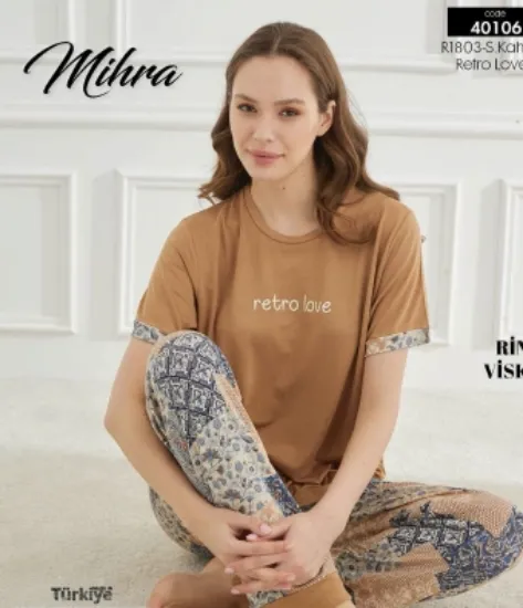 Mihra 40106 Kadın Kısa Kol Pijama Takımı resmi
