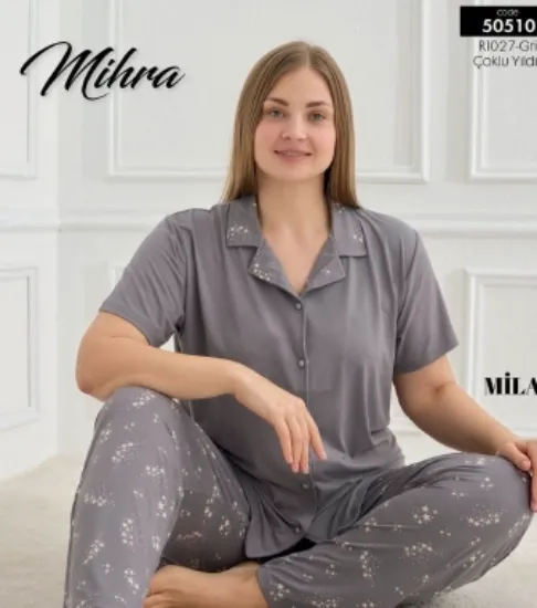 Mihra 50510 Kadın Düğmeli Pijama Takımı resmi