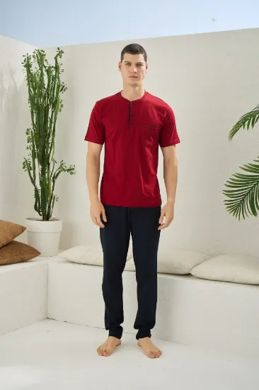Kocabey 2090 Erkek Midi Yaka Pijama Takım resmi