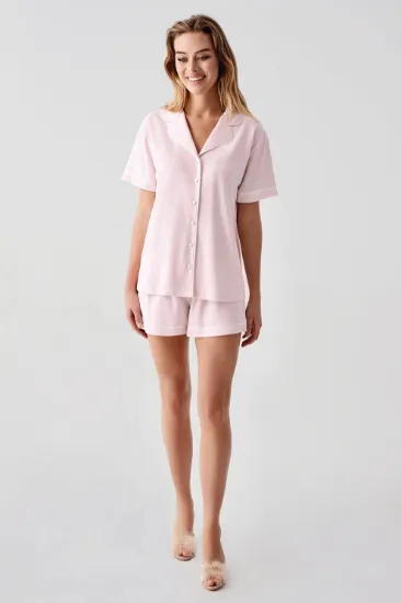 Freshness 324 Kadın 4'Lü Sabahlıklı Şorlu Pijama Takımı resmi