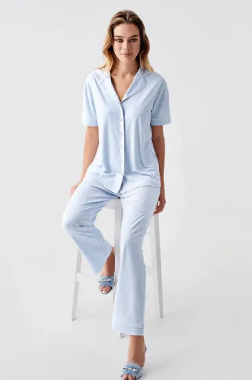 Freshness 324 Kadın 4'Lü Sabahlıklı Şorlu Pijama Takımı resmi
