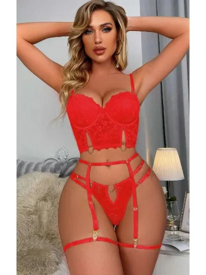 For Dreams 8406 Seksi Siyah Büstiyerli Takım resmi