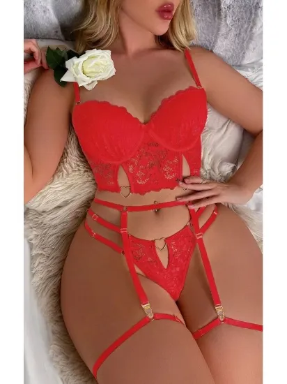 For Dreams 8406 Seksi Siyah Büstiyerli Takım resmi