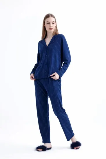 Espuar 775 Kadın Çizgili Penye Pijama Takımı resmi